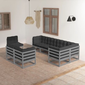 Garden furniture 8 pieces and solid pine wood cushions by vidaXL, Garden sets - Ref: Foro24-3076716, Price: 736,65 €, Discoun...