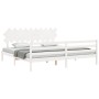 White solid wood bed frame with headboard 200x200cm by vidaXL, Beds and slatted bases - Ref: Foro24-3195307, Price: 155,99 €,...