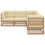 5-piece garden furniture set with solid pine wood cushions by vidaXL, Garden sets - Ref: Foro24-3076777, Price: 553,99 €, Dis...