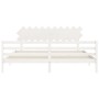 White solid wood bed frame with headboard 200x200cm by vidaXL, Beds and slatted bases - Ref: Foro24-3195307, Price: 155,99 €,...