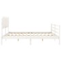 White solid wood bed frame with headboard 200x200cm by vidaXL, Beds and slatted bases - Ref: Foro24-3195307, Price: 155,99 €,...