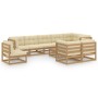 Garden furniture set 10 pieces and cushions solid pine wood by vidaXL, Garden sets - Ref: Foro24-3076732, Price: 1,00 €, Disc...