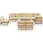 Garden furniture set 10 pieces and cushions solid pine wood by vidaXL, Garden sets - Ref: Foro24-3076732, Price: 1,00 €, Disc...