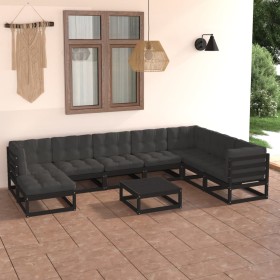 9-piece garden furniture set with solid pine wood cushions by vidaXL, Garden sets - Ref: Foro24-3076773, Price: 986,28 €, Dis...