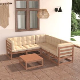 6-piece garden furniture set with solid pine wood cushions by vidaXL, Garden sets - Ref: Foro24-3076782, Price: 551,31 €, Dis...