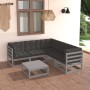 Gartenmöbel-Set 6-teilig und Kissen aus massivem Kiefernholz von vidaXL, Gartensets - Ref: Foro24-3076781, Preis: 475,95 €, R...