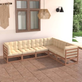 Garden furniture set 6 pieces and cushions solid pine wood by vidaXL, Garden sets - Ref: Foro24-3076787, Price: 706,99 €, Dis...