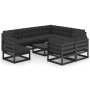 10-piece garden furniture set with black pine wood cushions by vidaXL, Garden sets - Ref: Foro24-3076863, Price: 1,00 €, Disc...