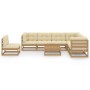 Garden furniture set 8 pcs honey brown pine wood cushions by vidaXL, Garden sets - Ref: Foro24-3076822, Price: 797,99 €, Disc...