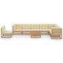 Garden furniture set 9 pcs honey brown pine wood cushions by vidaXL, Garden sets - Ref: Foro24-3076832, Price: 905,58 €, Disc...