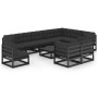 11-piece garden furniture set with black pine wood cushions by vidaXL, Garden sets - Ref: Foro24-3076873, Price: 1,00 €, Disc...