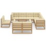 Garden furniture set 10 pieces honey brown pine wood cushions by vidaXL, Garden sets - Ref: Foro24-3076862, Price: 1,00 €, Di...