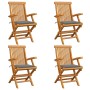 Garden chairs 4 pcs solid teak wood with gray cushions by vidaXL, Garden chairs - Ref: Foro24-3065618, Price: 347,44 €, Disco...