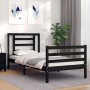 Estructura de cama con cabecero madera maciza negro 90x200 cm de vidaXL, Camas y somieres - Ref: Foro24-3194690, Precio: 120,...