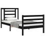 Estructura de cama con cabecero madera maciza negro 90x200 cm de vidaXL, Camas y somieres - Ref: Foro24-3194690, Precio: 120,...