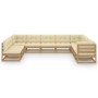 Set de muebles de jardín 10 pzs cojines madera pino marrón miel de vidaXL, Conjuntos de jardín - Ref: Foro24-3076917, Precio:...