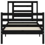 Estructura de cama con cabecero madera maciza negro 90x200 cm de vidaXL, Camas y somieres - Ref: Foro24-3194690, Precio: 120,...