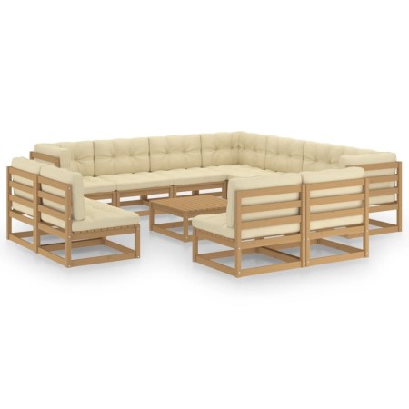 Garden furniture set 12 pieces honey brown pine wood cushions by vidaXL, Garden sets - Ref: Foro24-3076942, Price: 1,00 €, Di...