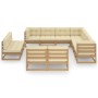 Garden furniture set 12 pieces honey brown pine wood cushions by vidaXL, Garden sets - Ref: Foro24-3076942, Price: 1,00 €, Di...