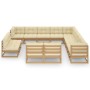 Set de muebles de jardín 14 pzs cojines madera pino marrón miel de vidaXL, Conjuntos de jardín - Ref: Foro24-3076962, Precio:...