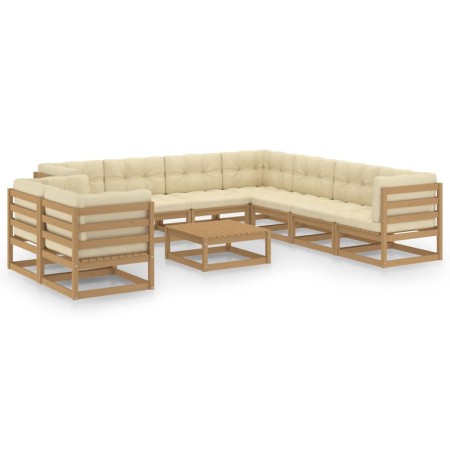 Garden furniture set 10 pieces honey brown pine wood cushions by vidaXL, Garden sets - Ref: Foro24-3076972, Price: 1,00 €, Di...