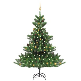 Nordmann fir Christmas tree with LEDs and green balls 240 cm by vidaXL, Christmas trees - Ref: Foro24-3077562, Price: 276,70 ...