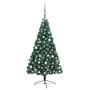 Medio árbol de Navidad con luces y bolas verde 240 cm de vidaXL, Arboles de navidad - Ref: Foro24-3077653, Precio: 73,77 €, D...