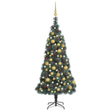 Künstlicher Weihnachtsbaum mit LEDs und grünen PVC-Kugeln 120 cm von vidaXL, Weihnachtsbäume - Ref: Foro24-3077826, Preis: 83...