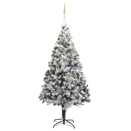 Árbol de Navidad con luces LEDs, bolas y nieve verde 300 cm de vidaXL, Arboles de navidad - Ref: Foro24-3077794, Precio: 234,...