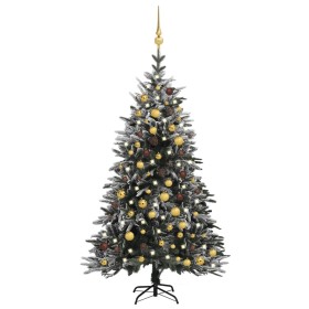 Árbol de Navidad con LED, bolas y nieve flocada PVC y PE 180 cm de vidaXL, Arboles de navidad - Ref: Foro24-3077833, Precio: ...