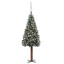 Slim artificial Christmas tree with LEDs and green balls 210 cm by vidaXL, Christmas trees - Ref: Foro24-3077865, Price: 106,...