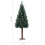 Schlanker künstlicher Weihnachtsbaum mit LEDs und grünen Kugeln 210 cm von vidaXL, Weihnachtsbäume - Ref: Foro24-3077865, Pre...