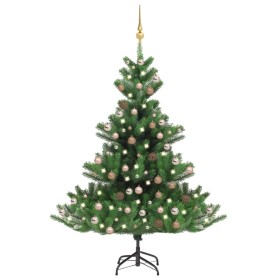 Árbol de Navidad abeto Nordmann con LEDs y bolas verde 240 cm de vidaXL, Arboles de navidad - Ref: Foro24-3077648, Precio: 27...