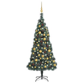 Árbol de Navidad artificial con LEDs y bolas PVC verde 150 cm de vidaXL, Arboles de navidad - Ref: Foro24-3077827, Precio: 10...