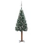 Schlanker künstlicher Weihnachtsbaum mit LEDs und grünen Kugeln 210 cm von vidaXL, Weihnachtsbäume - Ref: Foro24-3077913, Pre...