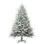 Christmas tree with LED, balls and flocked snow PVC and PE 150 cm by vidaXL, Christmas trees - Ref: Foro24-3077880, Price: 15...