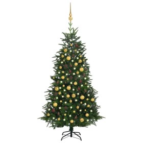 Künstlicher Weihnachtsbaum mit LEDs und grünen PVC-Kugeln 180 cm von vidaXL, Weihnachtsbäume - Ref: Foro24-3077828, Preis: 13...