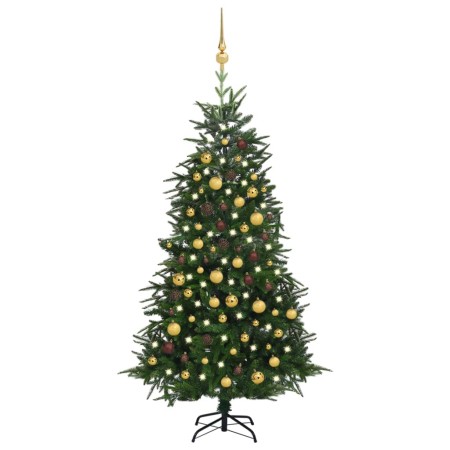 Árbol de Navidad artificial con LEDs y bolas PVC verde 180 cm de vidaXL, Arboles de navidad - Ref: Foro24-3077828, Precio: 13...