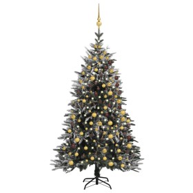 Christmas tree with LED, balls and flocked snow PVC and PE 240 cm by vidaXL, Christmas trees - Ref: Foro24-3077835, Price: 28...