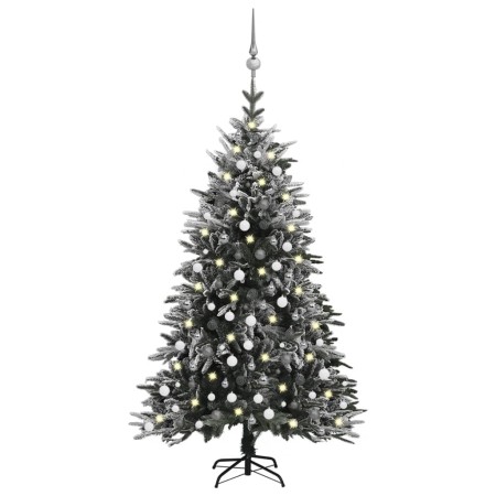 Christmas tree with LED, balls and flocked snow PVC and PE 240 cm by vidaXL, Christmas trees - Ref: Foro24-3077931, Price: 26...