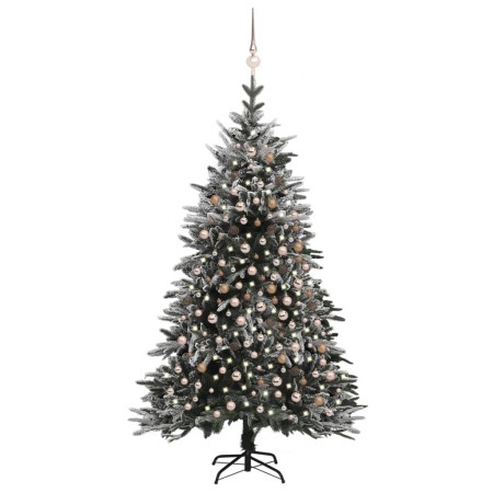 Árbol de Navidad con LED, bolas y nieve flocada PVC y PE 240 cm de vidaXL, Arboles de navidad - Ref: Foro24-3077883, Precio: ...