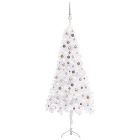 LED-Eck-Weihnachtsbaum und weiße PVC-Kugeln 240 cm von vidaXL, Weihnachtsbäume - Ref: Foro24-3077961, Preis: 67,06 €, Rabatt: %