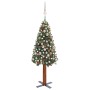 Schlanker Weihnachtsbaum mit Lichtern und Kugeln grün 150 cm von vidaXL, Weihnachtsbäume - Ref: Foro24-3077860, Preis: 82,80 ...