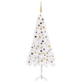 Árbol de Navidad de esquina LED y bolas PVC blanco 240 cm de vidaXL, Arboles de navidad - Ref: Foro24-3077951, Precio: 60,21 ...