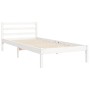 White solid wood bed frame with headboard 100x200 cm by vidaXL, Beds and slatted bases - Ref: Foro24-3193977, Price: 112,95 €...