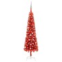 Árbol de Navidad delgado con LEDs y bolas rojo 210 cm de vidaXL, Arboles de navidad - Ref: Foro24-3078124, Precio: 64,54 €, D...