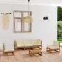 Garden furniture 6 pieces with cushions made of solid pine wood by vidaXL, Garden sets - Ref: Foro24-3076447, Price: 535,03 €...