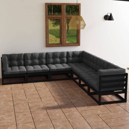 Garden furniture set 7 pieces and cushions solid pine wood by vidaXL, Garden sets - Ref: Foro24-3076558, Price: 756,84 €, Dis...