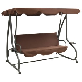 Garden rocking bench with brown canopy by vidaXL, Garden rockers - Ref: Foro24-313338, Price: 278,99 €, Discount: %