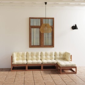 5-piece garden furniture set with solid pine wood cushions by vidaXL, Garden sets - Ref: Foro24-3076587, Price: 494,37 €, Dis...